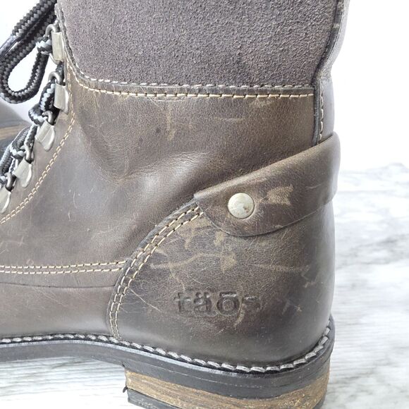 TAOS Ringer Brown Leather Lace Up Combat Boots Womens 5.5 Grunge Distressed Edgy - Picture 13 of 14
